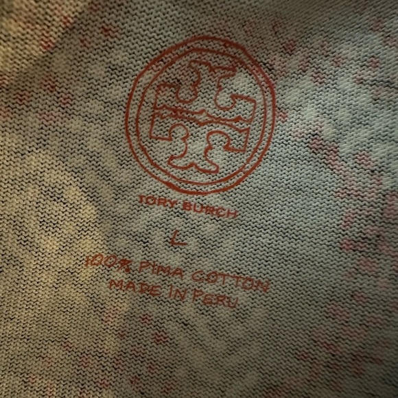 Tory Burch navy multi-color floral print long sleeve mini dress size L - Picture 10 of 10